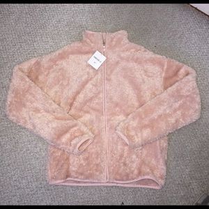 Fuzzy zip up jacket